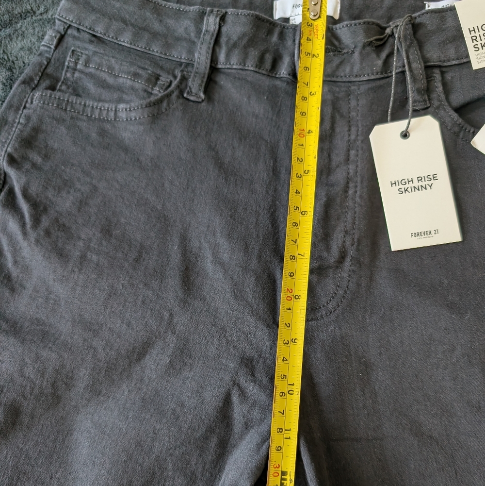 NWT Classic Black Minimal Skinny Emo Goth Skater Jeans Neutral Sz L Stretch image 8